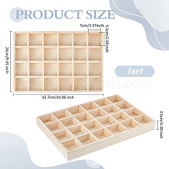 24 Grids Wood Jewelry Display Trays for Earrings Rings Bracelets Necklaces&nbsp;AJEW-WH0673-70
