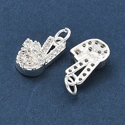 Brass Micro Pave Clear Cubic Zirconia Pendants&nbsp;CU-CBA3F77-06S