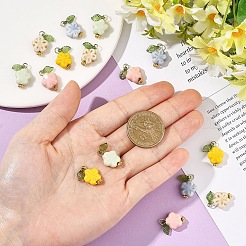 20個 5スタイルの手作り磁器とアクリルパーツ  花のチャーム  304ステンレススチール製金具付き  ミックスカラー  18.5mm  4個/スタイル&nbsp;PALLOY-YW00149
