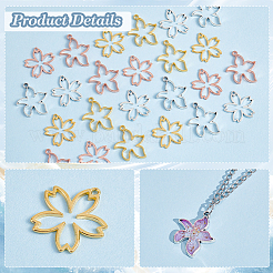 120Pcs 6 Styles Alloy Open Back Bezel Pendants&nbsp;FIND-OC0002-87
