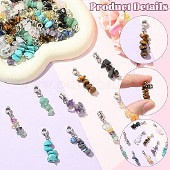 50Pcs 10 Style Natural & Synthetic Gemstone European Dangle Charms&nbsp;HJEW-CJ00093