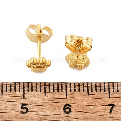 PVD Vacuum Plating 304 Stainless Steel Dog Paw Print Stud Earrings for Women&nbsp;EJEW-P212-15G