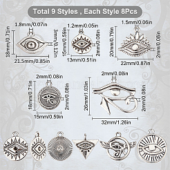 72Pcs 9 Style Tibetan Style Alloy Enamel Pendants&nbsp;FIND-SC0003-68