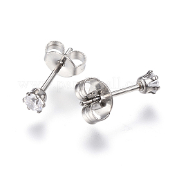 Gifts for Boyfriend Valentines Day Cubic Zirconia Ear Studs&nbsp;EJEW-H072-01