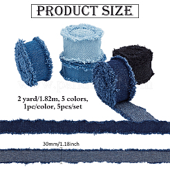 5Pcs 5 Colors Polyester Ribbon&nbsp;OCOR-PH0007-25