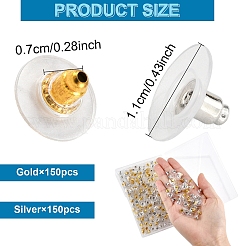 150Pairs 2 Colors Brass Bullet Clutch Bullet Clutch Earring Backs with Pad&nbsp;KK-YW0002-78