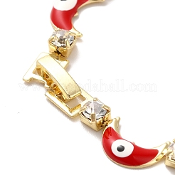 Rack Plating Iron Moon & Rectangle Link Chains Bracelet&nbsp;BJEW-I300-01G