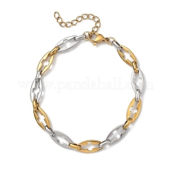 Two Tone 304 Stainless Steel Hollow Out Link Chain Bracelets for Women&nbsp;BJEW-JB13869