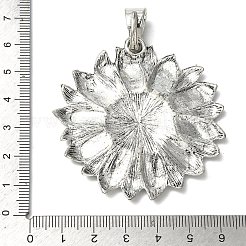 チベット風合金ビッグサイズペンダントトップ  花のチャーム  アンティークシルバー  58x56x3mm  穴：5x11.5mm&nbsp;FIND-D037-02AS-02