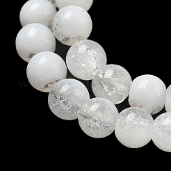 クラックガラスビーズ  ロンデル  透明  6mm&nbsp;X1-GLAA-U001-6mm-07