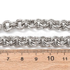 8MM 304 Stainless Steel Textured Double Rolo Chain Necklaces for Women&nbsp;NJEW-G194-05P-01