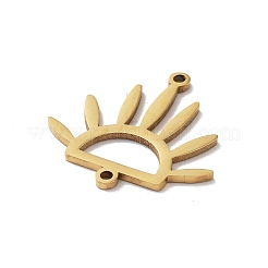 304ステンレススチールコネクタチャーム  太陽リンク  ゴールドカラー  18.5x19x1mm  穴：1.2mm&nbsp;STAS-R226-06G