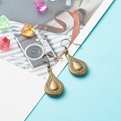 女の子の女性のためのティアドロップビッグダングルピアス  真鍮パーツ  アンティークブロンズ  47mm  ピン：0.6mm&nbsp;EJEW-JE04634-02