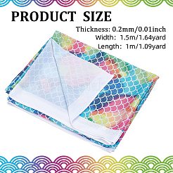 Polyester and Spandex Mermaid/Fish Scales Fabric&nbsp;DIY-WH0410-20