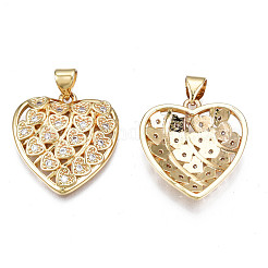 Brass Micro Pave Clear Cubic Zirconia Pendants&nbsp;ZIRC-N039-188-NF