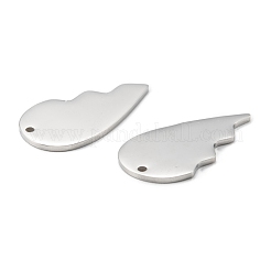 変色しない304ステンレススチール製スプリットペンダント  ダブルハート  ステンレス鋼色  31.5x33.5x1.4mm  穴：1.6mm&nbsp;STAS-G251-07C-P