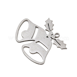 クリスマス 201 ステンレス ペンダント  ヒイラギのクリスマスベル  23x30x1mm  穴：1.6mm&nbsp;STAS-C156-01M-P
