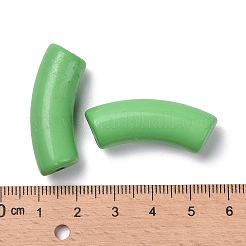 不透明なアクリルビーズ  カーブチューブ  ライムグリーン  34.5x13x11mm  穴：3.5mm  約155個/500g&nbsp;SACR-S677-065