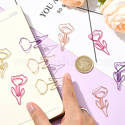 60Pcs 4 Colors Flower Iron Paper Clips&nbsp;AJEW-SP0003-04