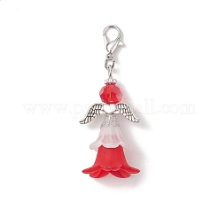 6Pcs Flower Angel Acrylic & Glass Pendants Decorations&nbsp;HJEW-JM03781