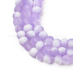 つや消しクラックルガラスビーズ  ロンデル  ライラック  4.5x3.5mm  穴：0.8mm&nbsp;X1-GLAA-U001-4mm-M04