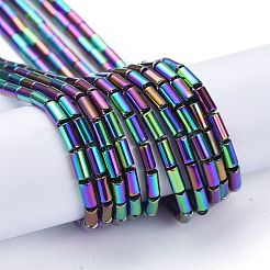 電気メッキガラスビーズセット  フルメッキ  コラム  マルチカラーメッキ  4.5~5x2.5mm  穴：0.8mm  約75個/連  14.17インチ（36cm）&nbsp;EGLA-K014-B-FP03