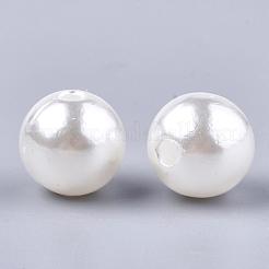 パール調アクリルビーズ  ラウンド  乳白色  10mm  穴：2mm  約1000個/500g&nbsp;SACR-S028-01