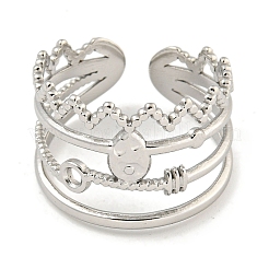 Non-Tarnish 304 Stainless Steel Open Cuff Ring&nbsp;RJEW-A043-02P