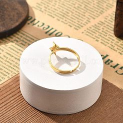 女性用304ステンレススチール調節可能リング  ゴールドカラー  稲妻  内径：17mm  雷：11.5x7mm&nbsp;RJEW-F169-01G-04