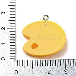 不透明樹脂ペンダント  プラチナメッキの鉄製ループ付きカラーパレットチャーム  ゴールド  25.5x27x6mm  穴：1.5mm&nbsp;FIND-M012-01A