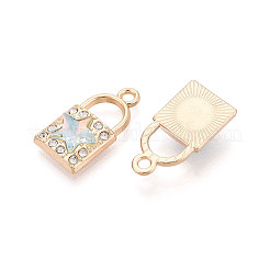 Rack Plating Alloy Rhinestone & Glass Pendants&nbsp;PALLOY-T092-90M-G