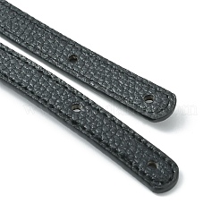 Puレザーバッグストラップ  鉄リベットセット付き  フラット  バッグ交換用アクセサリー  ブラック  57.4x1.2x0.3cm  穴：3mm&nbsp;LS-FIND-WH0075-24B