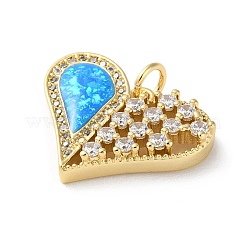 Brass Micro Pave Clear Cubic Zirconia Pendants&nbsp;KK-C045-01C-G