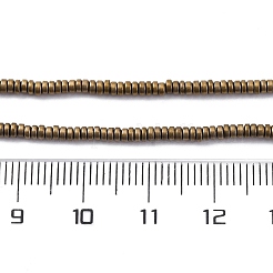 電気非磁性ヘマタイトビーズ連売り  ディスク  ヒシビーズ  ライトゴールドメッキ  2~2.5x1mm  穴：0.6mm  約365~370個/連  15.47''（39.3センチメートル）&nbsp;G-P571-A01-01H