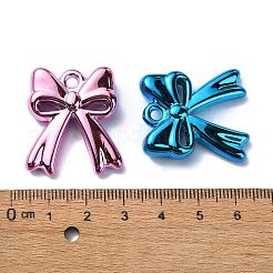 UVメッキアクリルパーツ  蝶結び  ミックスカラー  29.5x26x8mm  穴：2.8mm&nbsp;X-OACR-E033-29