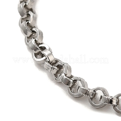 304ステンレススチールアズキチェーンブレスレット  ステンレス鋼色  6-3/4インチ（17cm）&nbsp;BJEW-C079-02P
