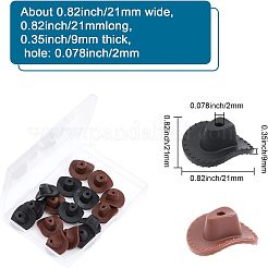 16個2色シリコンビーズ  帽子  ミックスカラー  21x21x9mm  穴：2mm  8個/カラー&nbsp;SIL-CA0001-40