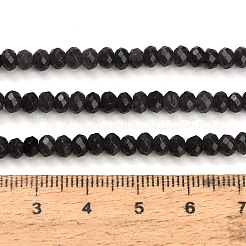 染め加工天然石ホワイトジェイドビーズ連売り  ロンデル  多面カット  プルシアンブルー  4x3mm  穴：0.9mm  約118個/連  13.78''（35センチメートル）&nbsp;GG-CBAF9EE-A13-3x4mm