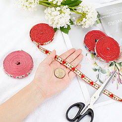 20 ヤード 4 色のポリエステル リボン  ハートプリントリボン  DIYクラフトラッピング用  結婚式  バレンタインデーの飾り付け  ミックスカラー  3/8インチ（11mm）  5ヤード/カラー&nbsp;OCOR-FG0001-11