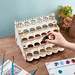5-Layer Wooden Craft Paint & Brash Rack&nbsp;DIY-WH0401-05