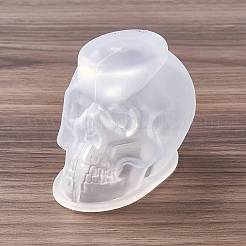 DIY 肖像彫刻 キャンドル作り シリコン像型  ハロウィンモチーフ  3dスカル  ゴーストホワイト  5x5.8x8.3cm  内径：6.1x3.3のCM&nbsp;LS-DIY-E055-46