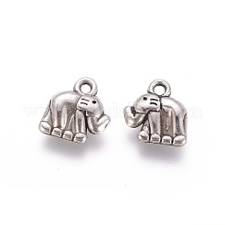 CCBプラスチックチャーム  象  アンティークシルバー  12x12x4mm  穴：1.5mm&nbsp;CCB-L011-030AS