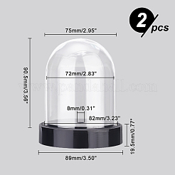 2Pcs Plastic Display Bases with 2Pcs Glass Dome Covers&nbsp;AJEW-PH0004-31
