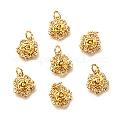Brass Micro Pave Clear Cubic Zirconia Pendants&nbsp;ZIRC-P086-22