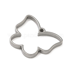 Butterfly 304 Stainless Steel Open Back Bezel Pendants&nbsp;STAS-K279-03B-P