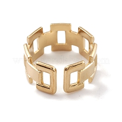 Ion Plating(IP) 304 Stainless Steel Hollow Out Rectangle Open Cuff Rings for Women&nbsp;RJEW-G285-55G