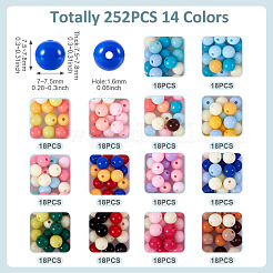 252Pcs 14 Colors Opaque Acrylic Beads&nbsp;SACR-TA0001-49