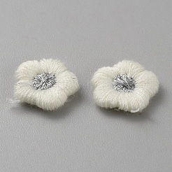 ポリエステルオーナメントアクセサリー  ミシンクラフト装飾  花  ホワイト  13x2mm&nbsp;DIY-WH0622-017H