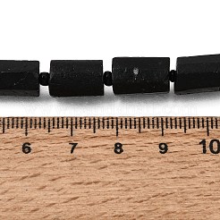 天然石ブラックトルマリンビーズ連売り  コラム  多面カット  シードビーズで  10.5~12.5x7~7.5mm  穴：1mm  約14~15個/連  7.48''~7.89''（19~20.05センチメートル）&nbsp;GG-CBA8682-A08