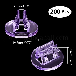 透明なプラスチックカードホルダー  フラットラウンド  1.95x1.1cm  スロット：2mm  約200個/箱&nbsp;ODIS-NB0001-37C